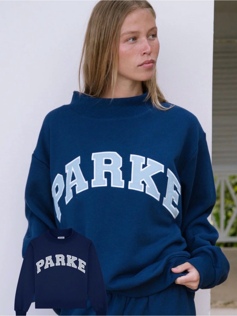 PARKE summerland drop in seabreeze l/xl Crewneck Sweatshirt - PARKE